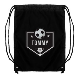 Personalised Black Football P.E. Kit School Bag
