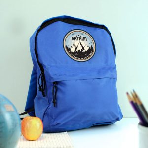 Kid's Personalised Adventure Blue Backpack School Bag