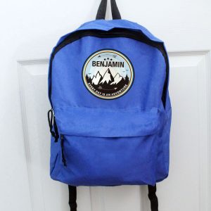Kid's Personalised Adventure Blue Backpack School Bag