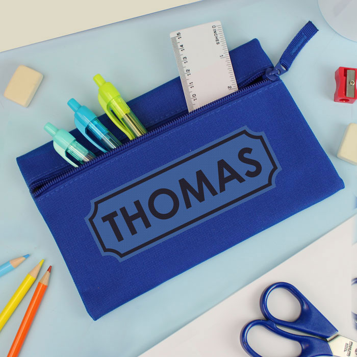 Personalised Blue Pencil Case Back to School Supplies