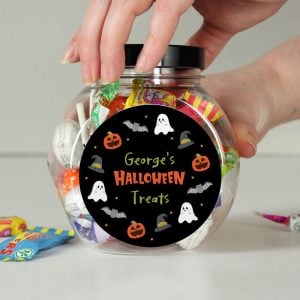 Kid's Halloween Sweets in Personalised Plastic Tub