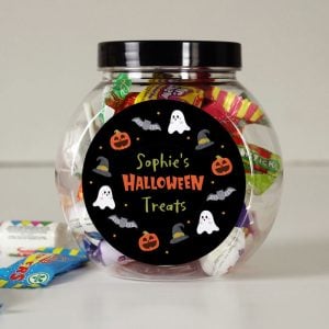 Kid's Halloween Sweets in Personalised Plastic Tub