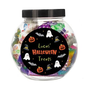 Kid's Halloween Sweets in Personalised Plastic Tub