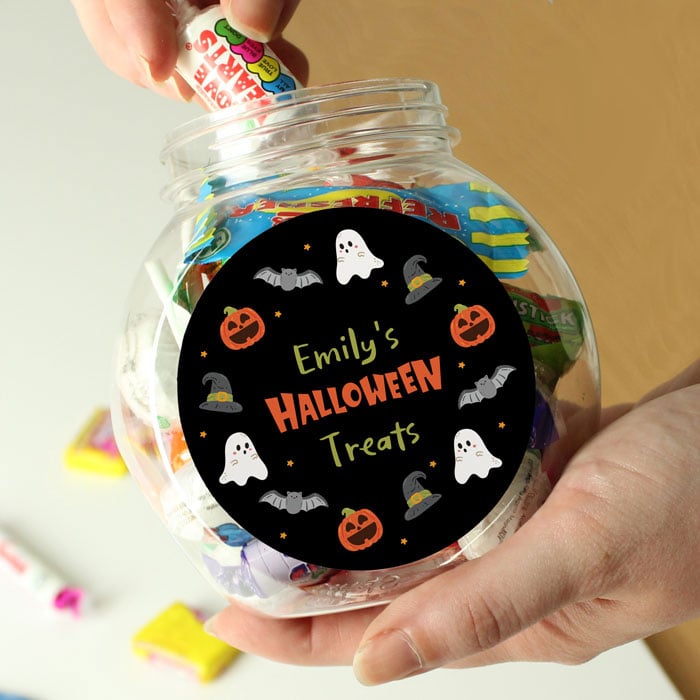 Kid's Halloween Sweets in Personalised Plastic Tub