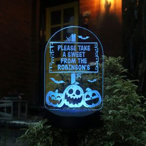 Personalised Pumpkin Patch Halloween Solar Light-Up Sign