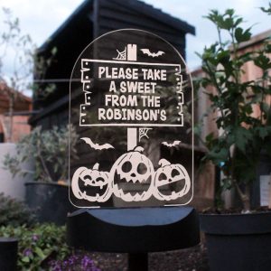 Personalised Pumpkin Patch Halloween Solar Light-Up Sign