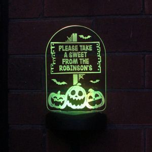 Personalised Pumpkin Patch Halloween Solar Light-Up Sign