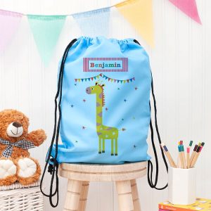 Personalised Children's Giraffe Waterproof Swim Kit P.E. Bag