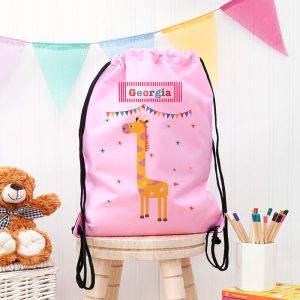 Personalised Children's Giraffe Waterproof Swim Kit P.E. Bag