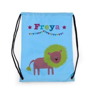 Personalised Sky Blue Circus Waterproof Swim or Nursery Bag