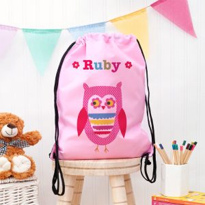 Personalised Girl's Pink Waterproof Swim Bag - 10 Designs