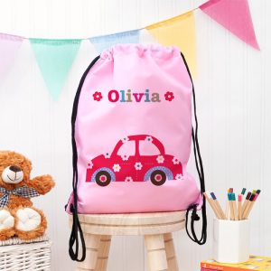 Personalised Girl's Pink Waterproof Swim Bag - 10 Designs