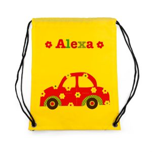 Girl's Personalised Yellow Waterproof Swim or P.E. Kit Bag