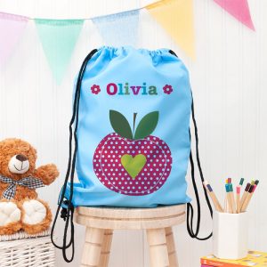 Personalised Girl's Sky Blue Waterproof Swim Bag P.E Kit Bag