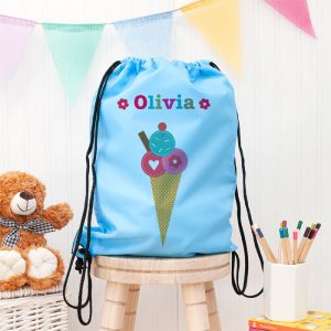 Personalised Girl's Sky Blue Waterproof Swim Bag P.E Kit Bag