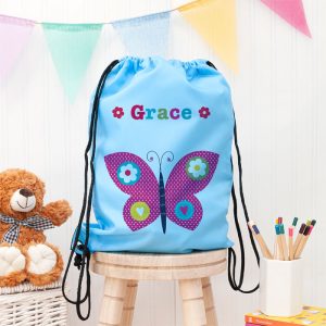 Personalised Girl's Sky Blue Waterproof Swim Bag P.E Kit Bag