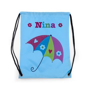 Personalised Girl's Sky Blue Waterproof Swim Bag P.E Kit Bag