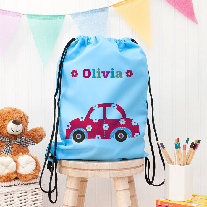 Personalised Girl's Sky Blue Waterproof Swim Bag P.E Kit Bag