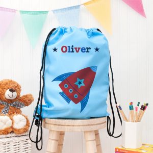 Boy's Personalised Sky Blue Waterproof Swim Kit or P.E. Bag