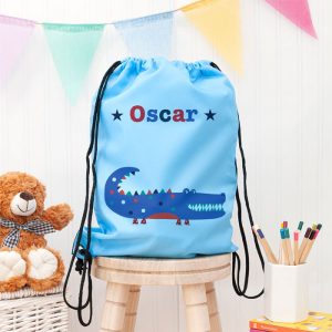 Boy's Personalised Sky Blue Waterproof Swim Kit or P.E. Bag
