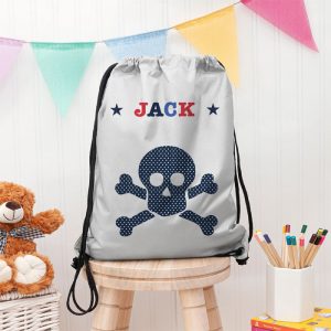 Personalised Boy's Silver Waterproof Swim Bag or PE Kit Bag