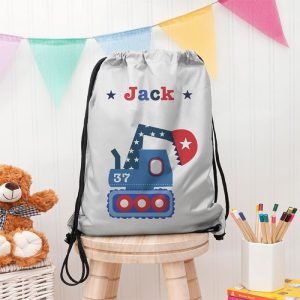 Personalised Boy's Silver Waterproof Swim Bag or PE Kit Bag