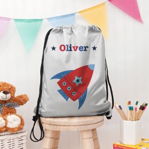 Personalised Boy's Silver Waterproof Swim Bag or PE Kit Bag
