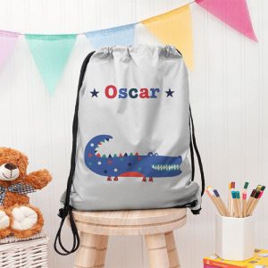 Personalised Boy's Silver Waterproof Swim Bag or PE Kit Bag