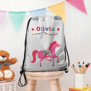 Personalised Silver Circus Waterproof Swim Bag or PE Kit Bag