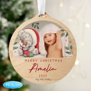 Personalised 1st Christmas Tiny Tatty Teddy Photo Decoration