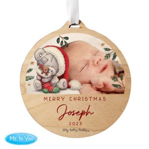 Personalised 1st Christmas Tiny Tatty Teddy Photo Decoration