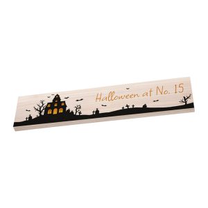 Personalised Wooden Halloween Decoration Mantle Sign