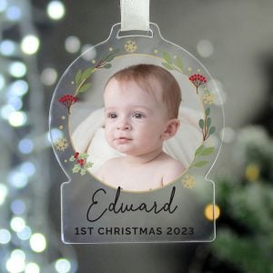 Personalised Photo Upload Acrylic Christmas Tree Decoration