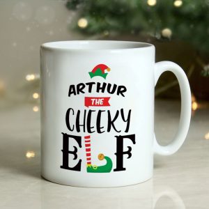 Personalised Elf Ceramic Christmas Novelty Mug