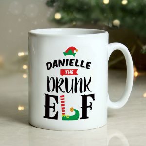 Personalised Elf Ceramic Christmas Novelty Mug