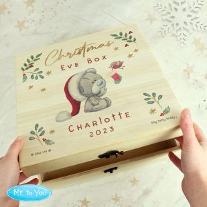 Personalised Tiny Tatty Teddy Wooden Christmas Eve Box