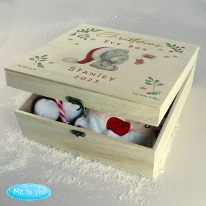 Personalised Tiny Tatty Teddy Wooden Christmas Eve Box