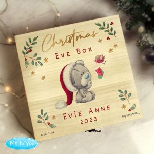 Personalised Tiny Tatty Teddy Wooden Christmas Eve Box