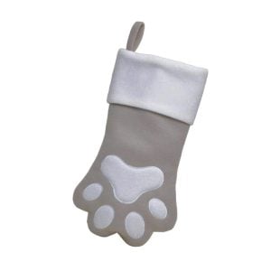 Personalised Large Grey Pet Christmas Stocking Cat or Dog