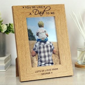 Personalised Like a Dad to Me Oak Finish Photo Frame