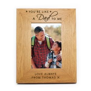 Personalised Like a Dad to Me Oak Finish Photo Frame