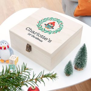 Large Wooden Personalised Baby's First Christmas Eve Box