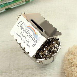 Personalised Engraved Noah's Ark Silver Plated Money Box