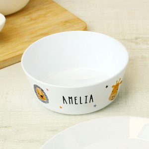 Personalised Safari Animals Plastic Children's Breakfast Set