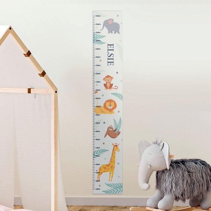 Personalised Safari Animal Height Chart - Kid's Growth Chart