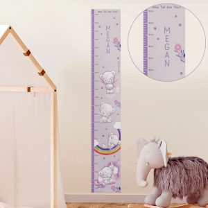 Girl's Personalised Tiny Tatty Teddy Unicorn Height Chart