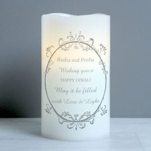 Personalised Ornate Frame LED Diwali Candle