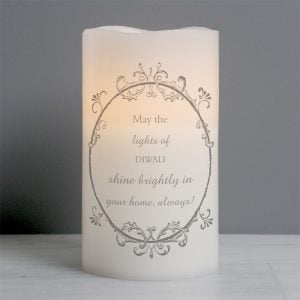 Personalised Ornate Frame LED Diwali Candle