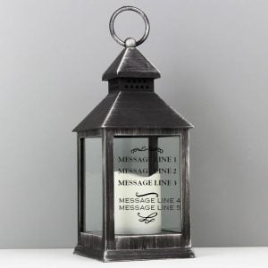 Personalised Antique Scroll Rustic Black Lantern - Any Text