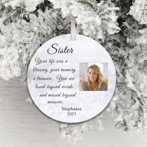 Personalised Acrylic Photo Memorial Christmas Decoration